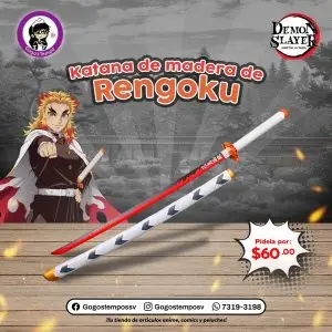 Katana de madera Shinjuro Rengoku, Demon Slayer