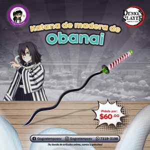 Katana de madera Obanai Iguro, Demon Slayer