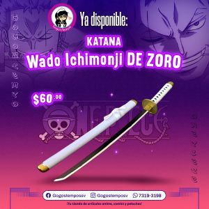 Katana de madera Wado Ichimonji de zoro Rorornoa, One Piece