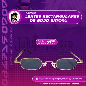 Lentes de Satoru Gojo Rectangular, Jujutsu Kaisen