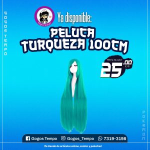 Peluca larga Turquesa