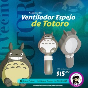 Espejo y ventilador de Totoro