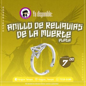 Anillo de reliquias de la muerte plateado, harry Potter