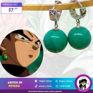 Aritos Potara amarillo Dragon Ball.