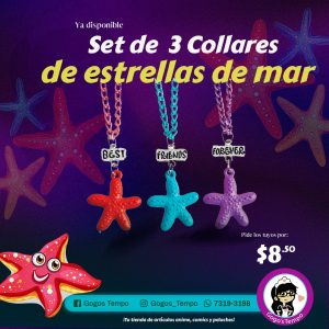 collares set de 3 estrellas de mar, para compartir