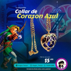 Collar corazón azul, de la leyenda de Zelda