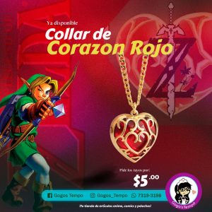 Collar corazón rojo, de la leyenda de Zelda
