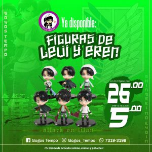 Figuras chibis de Levi y eren o set de 6, Shingeki no kyojin SNK
