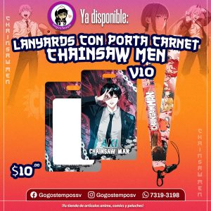Lanyard con portacarnet de chainsaw man v10, aki
