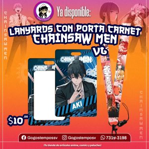 Lanyard con portacarnet de chainsaw man v6, Aki