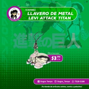Llavero metal SNK Levi, Shingeki no Kyon.