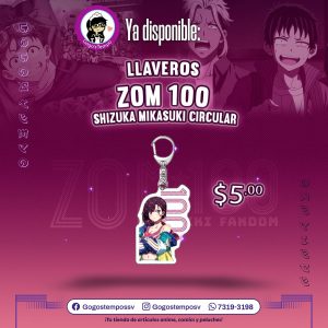 Llavero acrilizo zom100, Shizuka Mikasuki Cuadrado