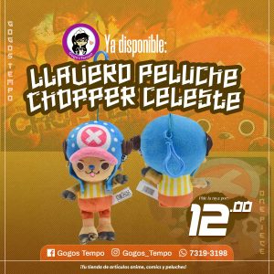 Llavero Peluche de Chopper celeste, One Piece