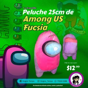 Peluche de among us lila y rosado