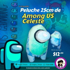 Peluche de among us cyan y celeste