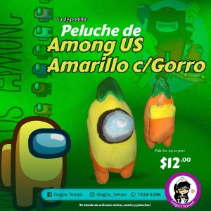 Peluche de among us  amarillo y maron