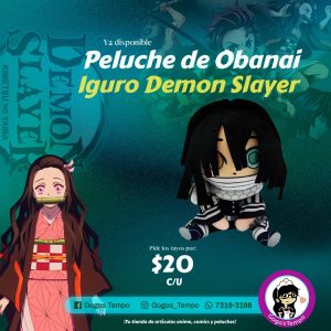Peluche de Obanai Iguro. Demon Slayer