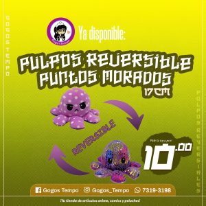 Pulpo reversible morado con puntos