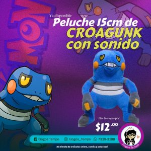 Peluche croagunk pokemon con sonido
