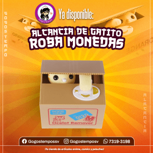 Alcancia electrica de gatito Amarilla