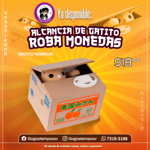 Alcancia electrica de gatito Naranja